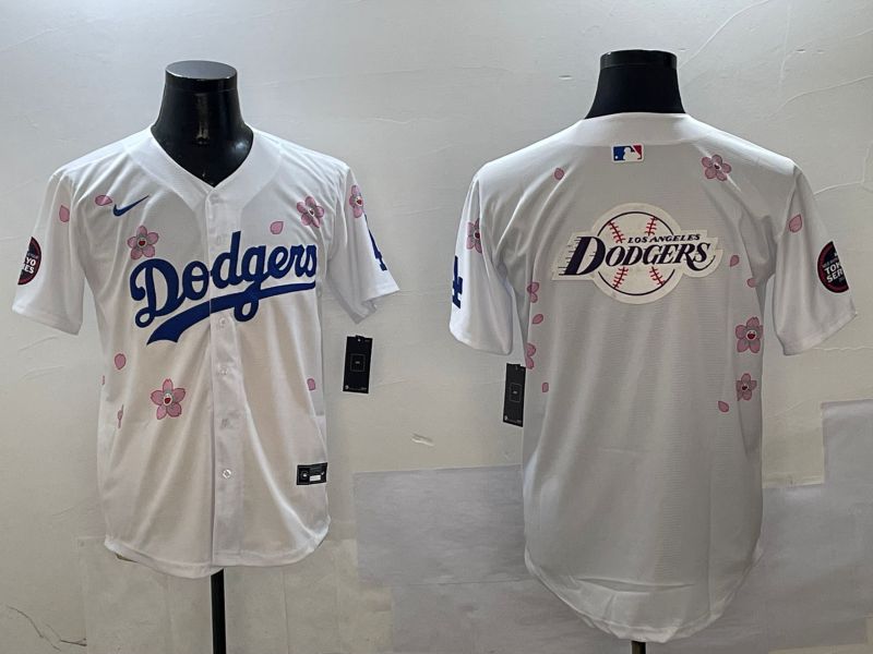 Men Los Angeles Dodgers Blank White Sakura Edition 2025 Nike MLB Jersey style 25